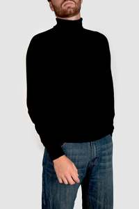 Mens Knitwear: Mens Cashmere Roll Neck Jumper