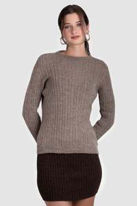 Womens Knitwear: Womens Alpaca Cable Rib Jumper