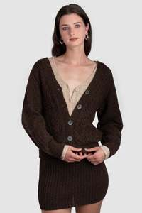 Womens Knitwear: Womens Alpaca Slouchy Cardigan