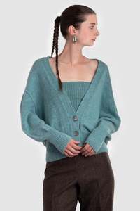 Womens Knitwear: Womens Baby Alpaca V Cardigan