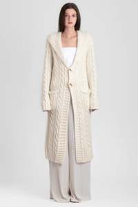 Womens Knitwear: Alpaca Wool Blend Long Cardigan