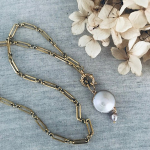 TWIGG Necklace Capsule Gold Pearl
