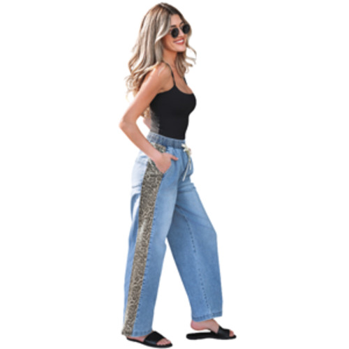 Gifts Accessories: BEAU Wild Line Denim Drawstring Jean