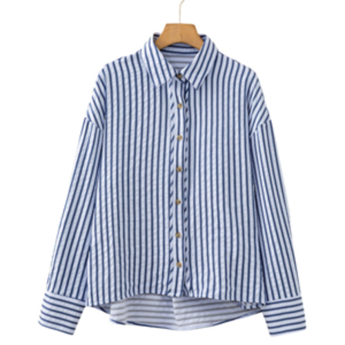Gifts Accessories: BEAU Emerson Striped Shirt Blue Lrg