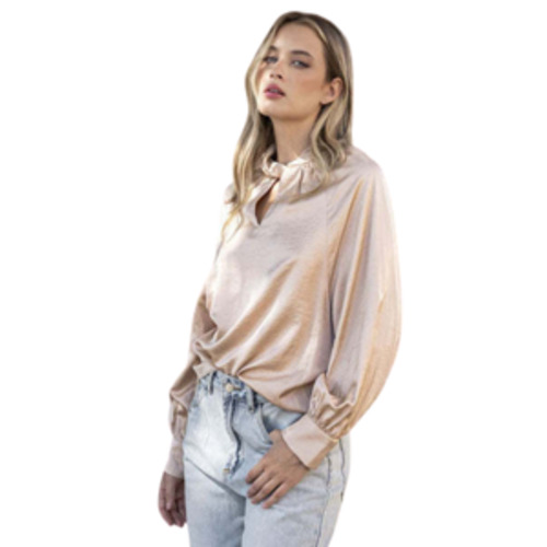 Gifts Accessories: BEAU Noa Knot Collar Shirt Champagne