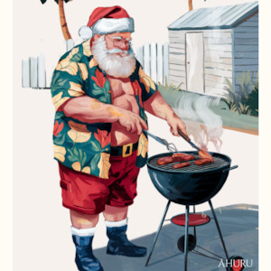 Santa's BBQ feast Christmas Card