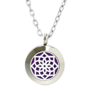 Aromatherapy Necklace Nz: Lotus Sterling Silver Chain Diffuser Necklace
