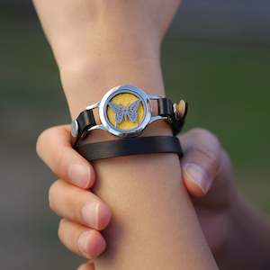 Wristband Aromatherapy Bracelet Diffusers: Butterfly - Genuine Leather Strap Diffuser Bracelet