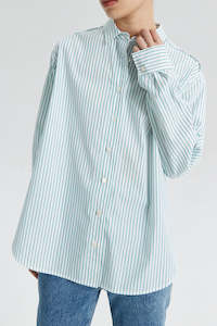 Capri Green and White Striped Shirt