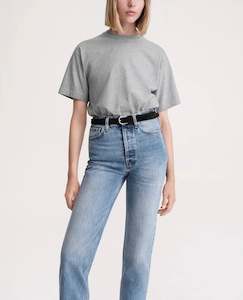 TOT Nordic Style High-Waisted Straight-Leg Jeans
