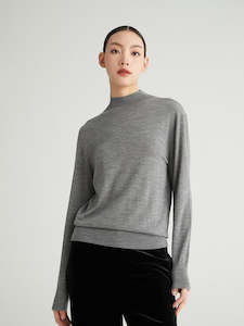 Merino Wool Cashmere: Druyes Half-Turtleneck Ultra-Fine Merino Wool Knit Sweater