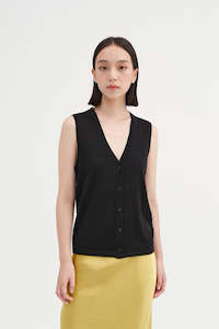 Merino Wool Cashmere: KOW Merino Silk Blend Buttoned Vest