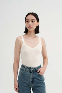 Merino Wool Cashmere: Tara Super Fine Merino Wool Thin Strap Tank Top