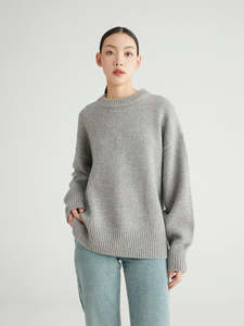 Merino Wool Cashmere: Ophelia Round Neck Heavyweight Premier Cashmere Sweater