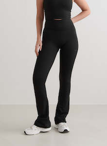 High Waist Tights: Black Monochrome Core Flare Tights