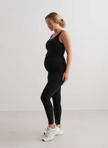 High Waist Tights: Black Sense Maternity Tights