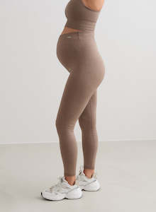 Maternity Tights: Espresso Maternity Ribbed Seamless Tights