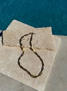 Full Price: Gold Waterproof Braid Necklace