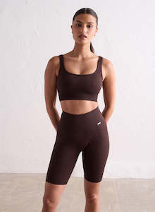 Biker Shorts: Cacao Ribbed Seamless Biker Shorts