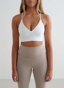 Sports Bras: White Sense Strap Bra