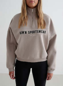 Dark Clay Varsity Sweat Half Zip
