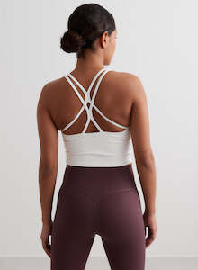 Gym Singlets: White Sculpting Strappy Bralette
