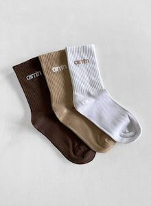 Sale Accessories: White/Beige/Macchiato aim'n Logo Socks 3-Pack
