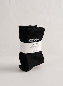 Tennis: Black aim'n Logo Socks 3-pack