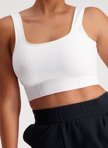 Tennis: White Luxe Seamless Bra