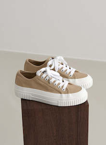 Sneakers: Beige Cotton Canvas Sneakers