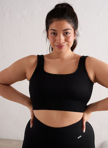 Ribbed Bras: Black Ribbed Seamless Bra
