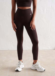 Gym Tights: Cacao Ribbed Seamless Petite Tights