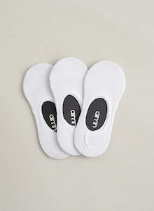 3-Pack White Invisible Workout Socks