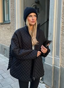 Latest Drops: Black Oversized Quilted Jacket
