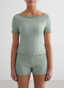 Tops: Aqua Tulip Short Sleeve Top