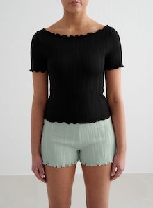 Tops: Black Tulip Short Sleeve Top