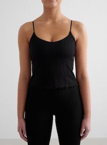 Tops: Black Tulip Singlet