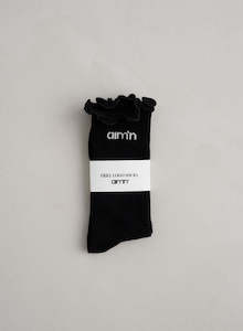 Gifts Under: Black Frill Logo Socks