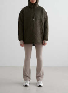 Recycled: Khaki Oversized Quilted Anorak