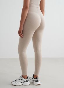 Beige Melange Shape Seamless Tights