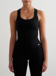 Black Ribbed Seamless High Support Bralette