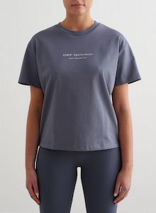 Storm Blue Serif Boxy T-shirt