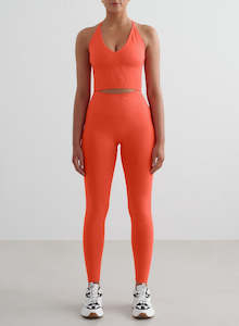 Tangerine Shape Seamless Tights & Cross Back Bralette Set