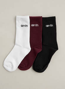 Cherry Aim'n Logo Socks 3-pack