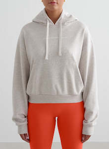 Longsleeve: Beige Melange Chunky Terry Hood