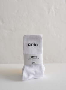 Sale Accessories: White Aim'n Logo Socks 3-pack