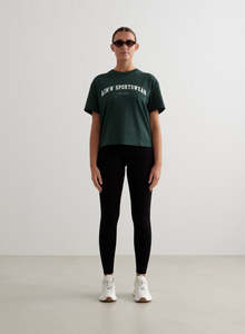 T Shirts: Deep Emerald Varsity Boxy T-shirt