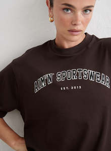 Products: Chocolate Varsity Boyfriend T-shirt