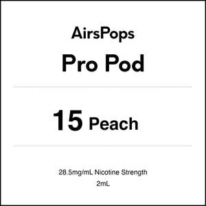 Prefilled Pods For Airpops Pro Airegg: 15 PEACH - AirsPops Pro Pods 2ml