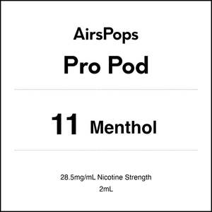 Prefilled Pods For Airpops Pro Airegg: 11 MENTHOL - AirsPops Pro Pods 2ml